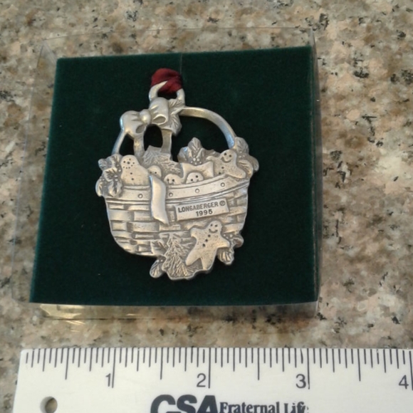 NEW LONGABERGER Christmas Pewter Ornament - Picture 2 of 2